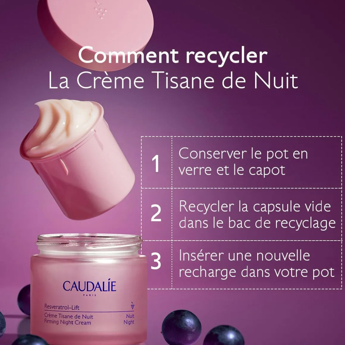 Crème Tisane de Nuit au Resvératrol, alternative au Rétinol - Recharge
