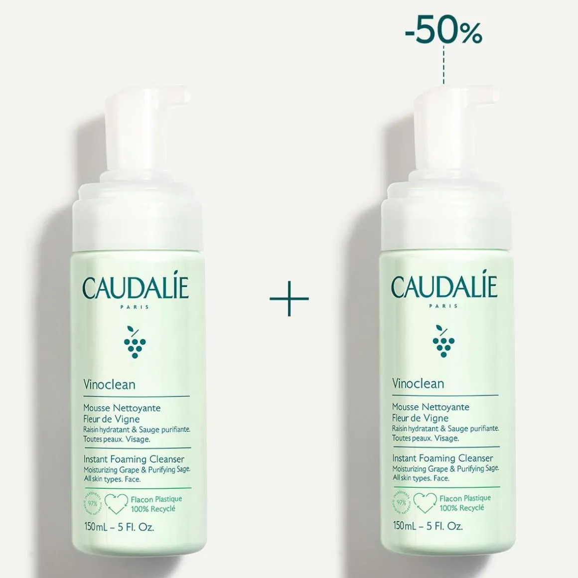 Duo mousse nettoyante fleur de vigne